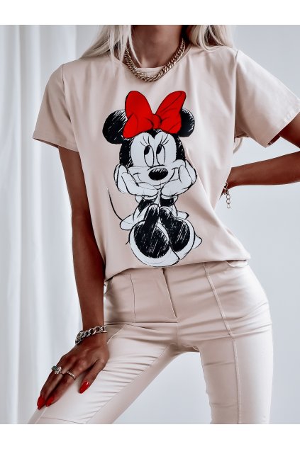 Trendy dámské triko LARA Mickey béžové