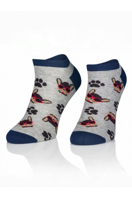 luxusní unisexdárkové kotníčkové ponožkdy s francouzským buldočkem nebo bostonským teriérem