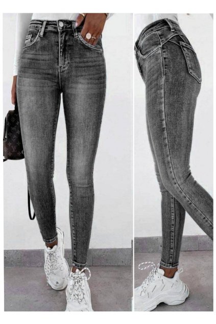 jeans šedé tmavě šedé