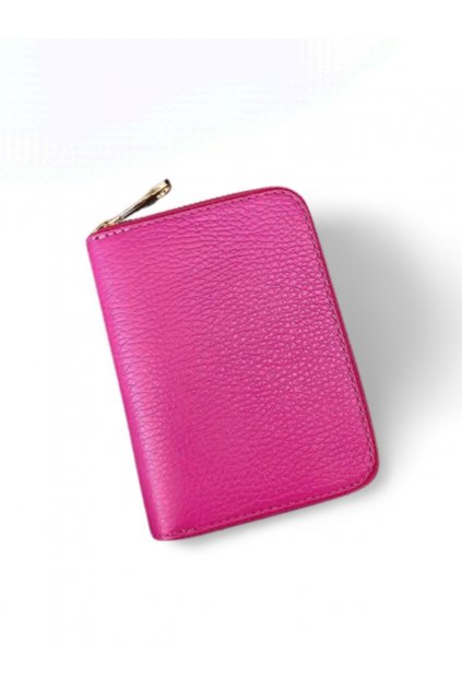luxusní dámská peněženka MADE IN ITALY z přírodní kůže růžová fuchsia