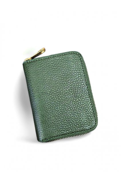 luxusní dámská peněženka MADE IN ITALY z přírodní kůže tmaě zelená