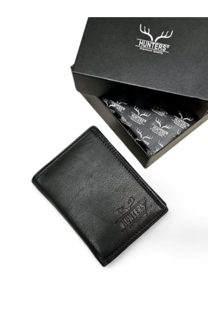 praktická pánská kožená peněženka Hunters černá