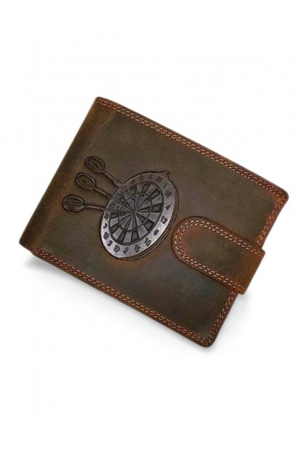Stylová pánská kožená peněženka s vyraženým terčem na šipky