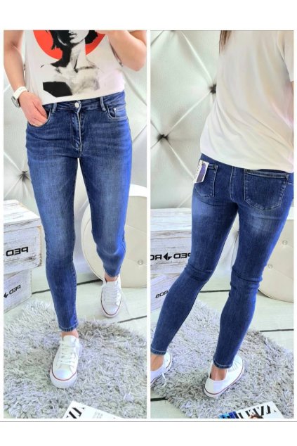 jeans modré elasické trendy
