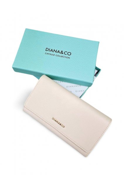 Luxusní dámská značková koženková peněženka Diana & co světle béžová