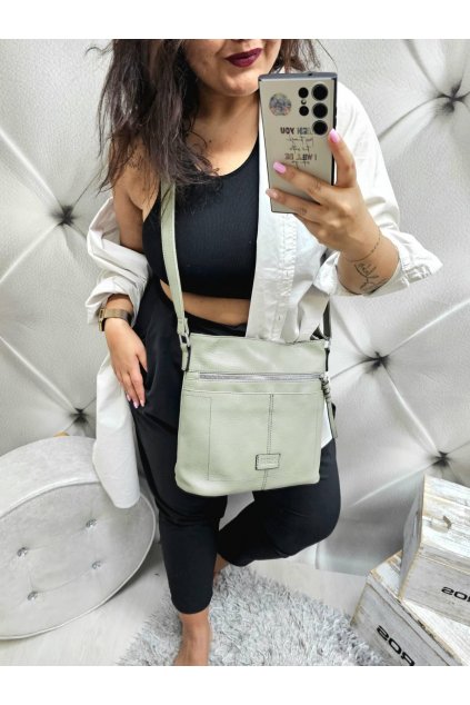 Dámské trendy klasic koženkové crossbody zelené