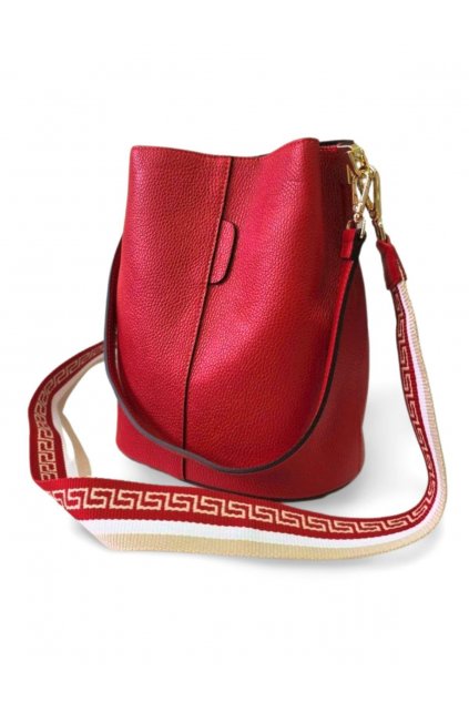 ITALY červená luxusní dámská kožená elegantní kabelka