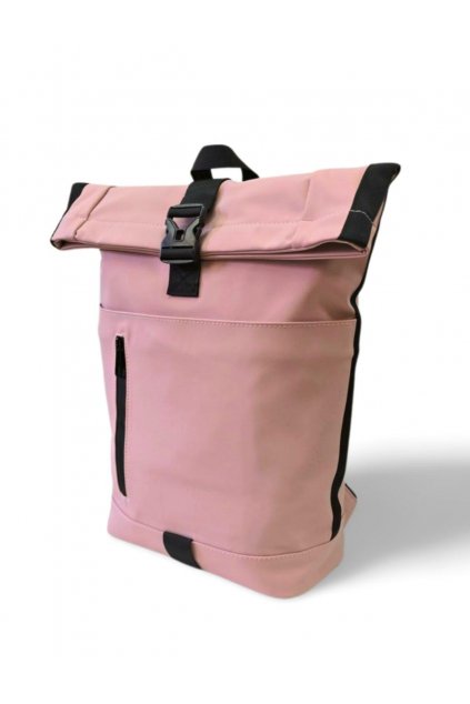 Trendy rolovací batoh na záda růžový