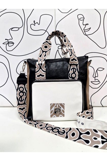 EGO dámská koženková trendy luxusní kabelka béžová
