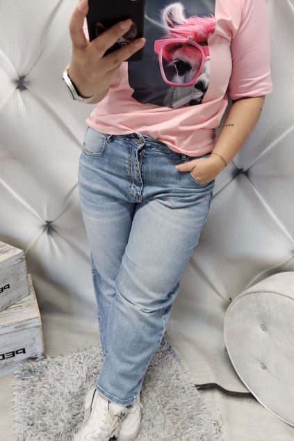 Trendy dámské MOM jeans s elastane větší velikosti