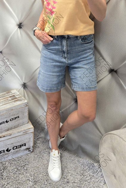 Trendy dámské jeansové elastické kraťasy