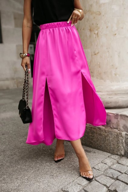 sukně pink letní vzdušná maxi
