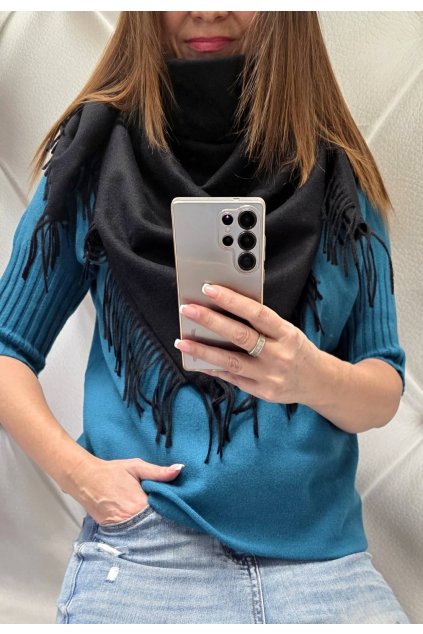 šátek valery teplý jednobarevný černý