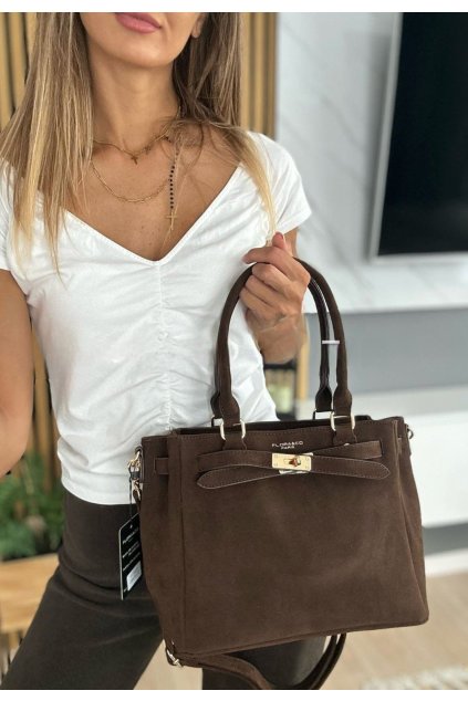 kabelka trendy čokoládová hnědá luxusní kabelka