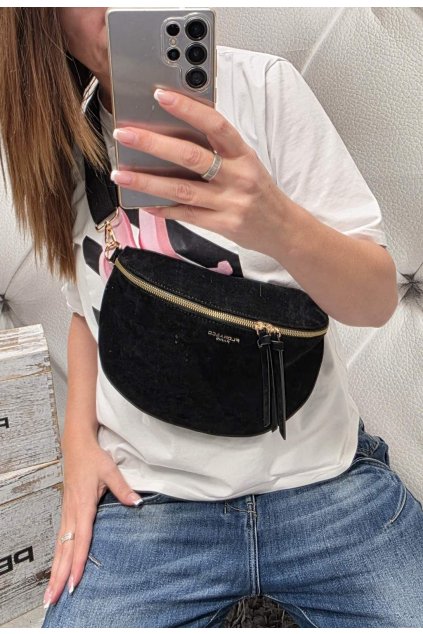 značková ledvinka semišová černá