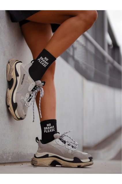 Dámské ponožky s motivem No Drama Please černé