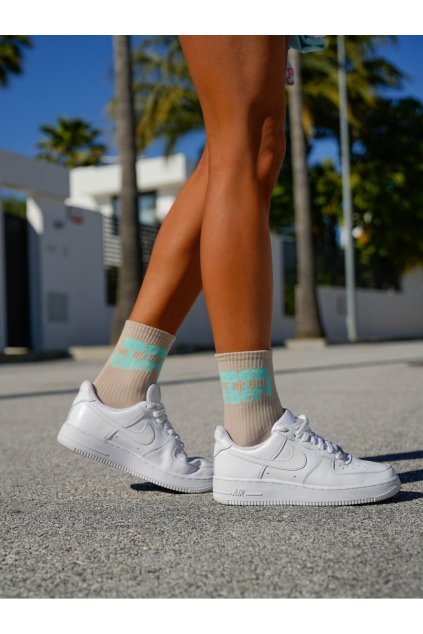 Dámské ponožky s motivem Mon Cheri béžové