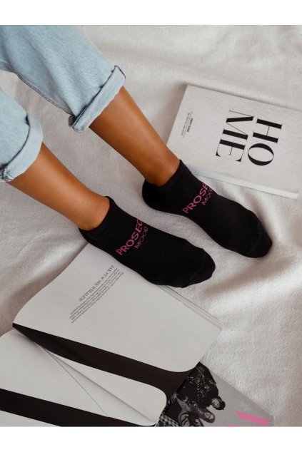 Dámské kotníčkové ponožky s motivem Prosecco černé