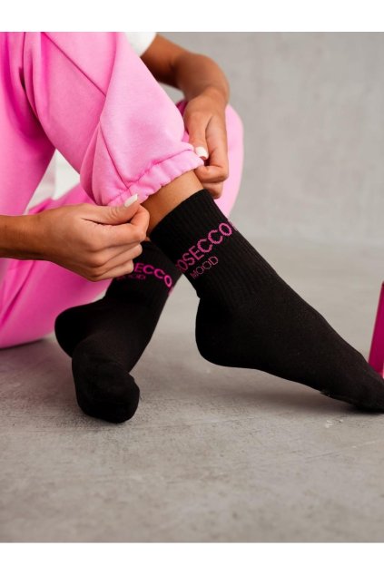 Dámské ponožky s motivem Prosecco černé
