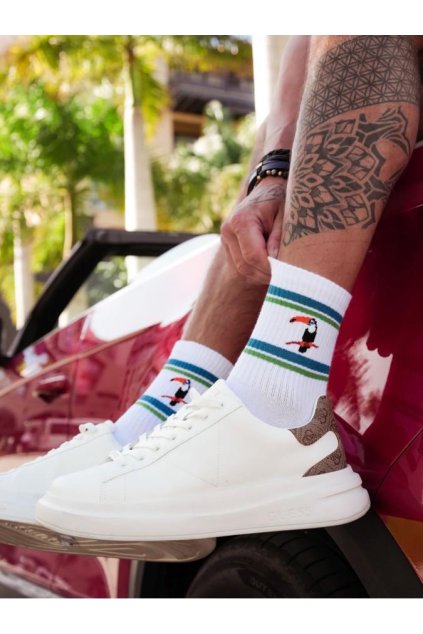 Pánské ponožky s Tucanem bílé