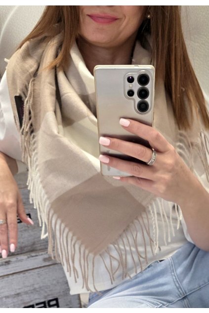 maxišátek menší dárek pro ženu béžový