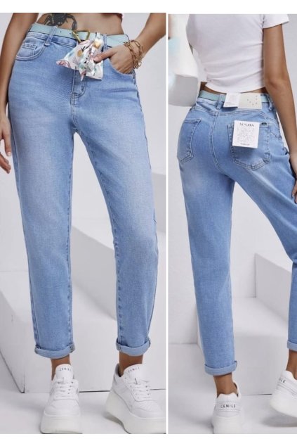 ámské jeans modré netrhané světlé