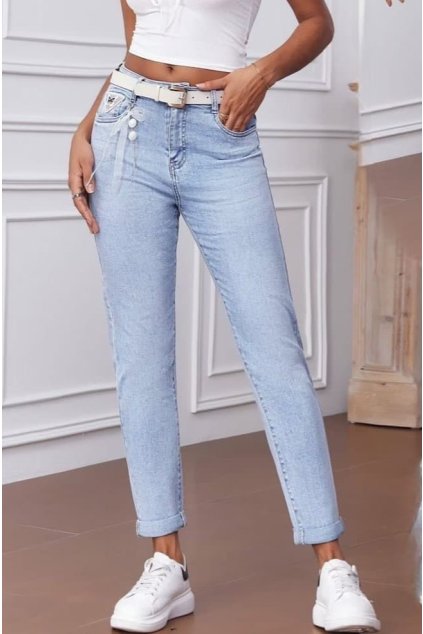 jeans světle modré