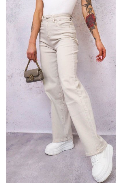široké béžové jeans trendy