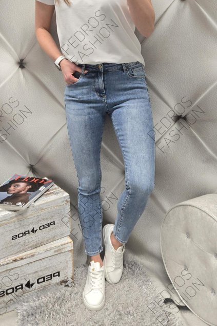 jeans světle modré basic pusch up