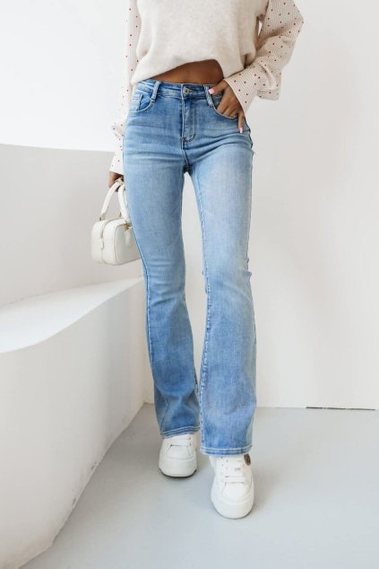 jeans světle modré zvon