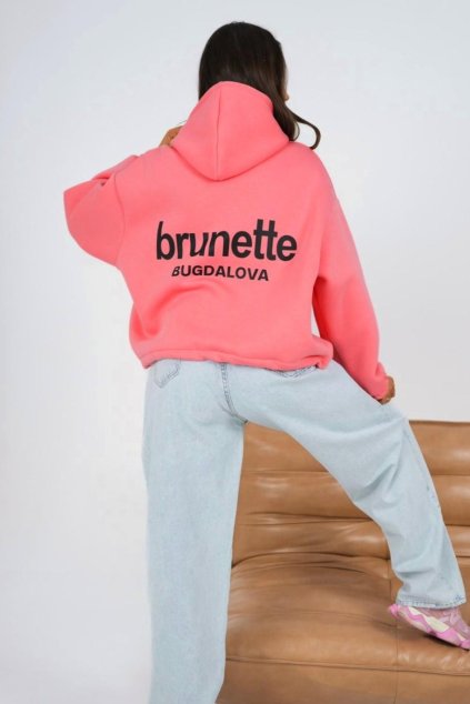 Dámská mikina Brunette korálová oversize