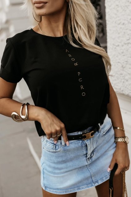 triko bavlněné amor černé black