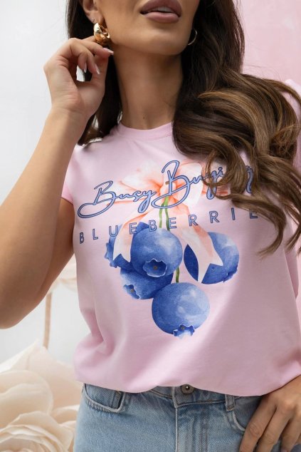 dásmké triko kvalitní světle růžové blueberries