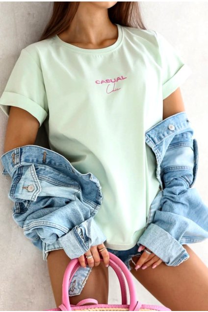 dámské kvalitní triko světlá máta