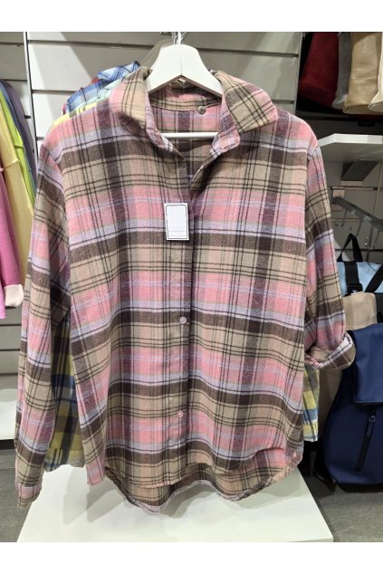 košile kostka losos