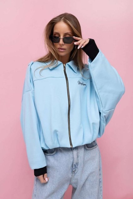 Tendy dámská jarní bunda Stay Hery na zip světle modrá