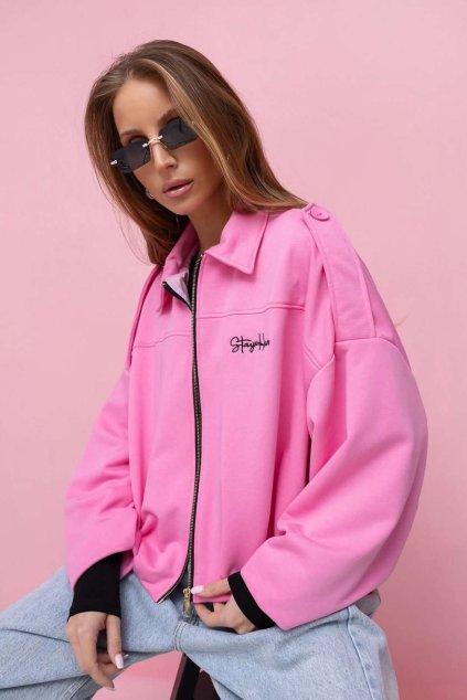 Tendy dámská jarní bunda Stay Hery na zip pink