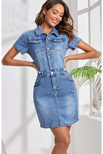 JEANSOVÉ ŠATY S ELASTANEM