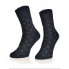 Pánské stylové dárkové ponožky s drobnou kostičkou černé