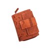 elegantní dámská kožená peněženka s květinovým vzorem oranžová