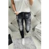 trendy dámské elastické jeansy baggy šedé trhané