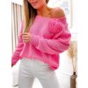 Dámský trendy luxusní fashion růžový svetřík