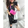 Fuchsia luxusní dámská kožená crossbody kabelka