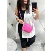 Řůžová trendy luxusní kožená crossbody kabelka ITALY