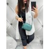 Tyrkysová trendy modní šik luxusní in dámská kožená crossbody kabelka