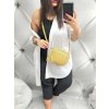 Žluta trendy top dámská kožená kabelka ITALY