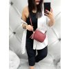 Bordová trendy modní kožená crossbody kabelka ITALY