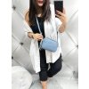 Dámská světle odrá trendy kožená crossbody ITALY