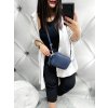 ITALY modrá trendy luxusní šik kožená dámská crossbody kabelka