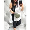 Khaki crossbody kabelka kůže